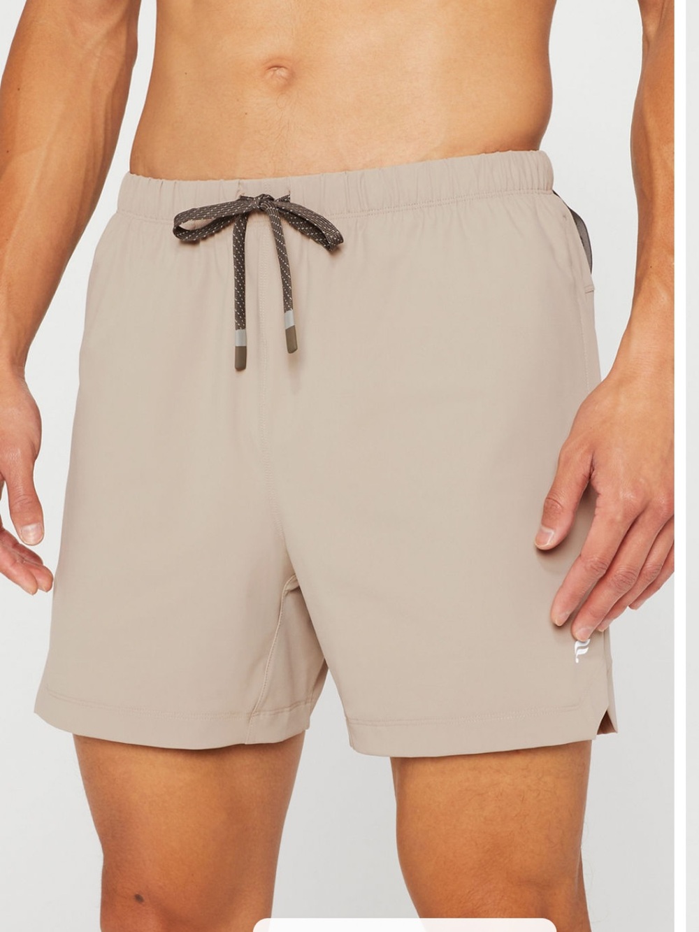 Fabletics The One Short 5in Mens Taupe Beige Khaki NWT Athletic Gym Training XL